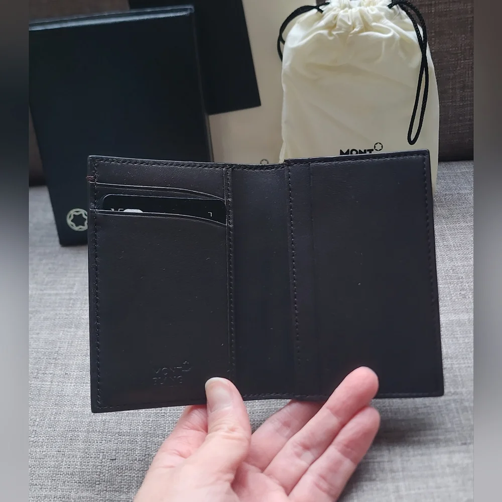 New Montblanc Meisterstuck Bifold Sfumato Brown Leather Card Holder #113167